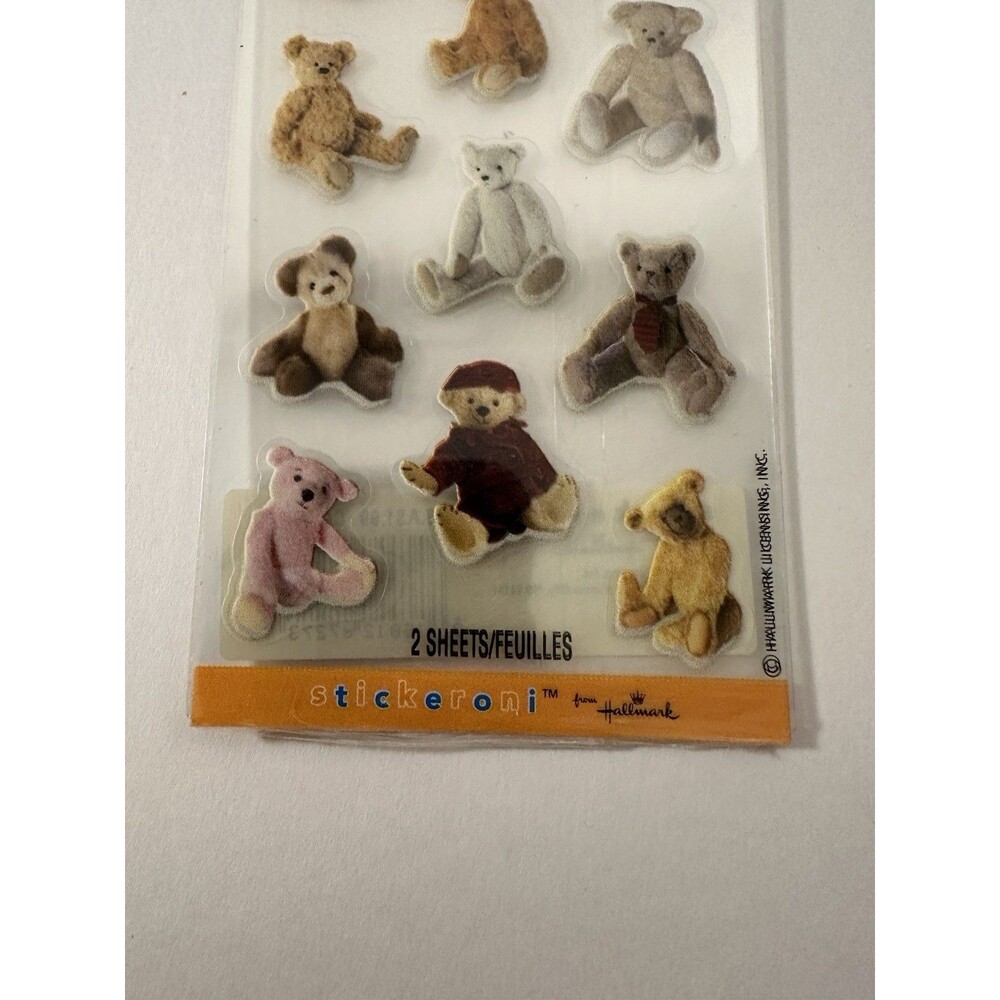 Hallmark Stickeroni Stickers Vintage Teddy Bears 2 Sheets Made In USA - Picture 2 of 3